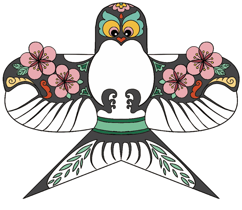 Swallow kite decorated with plum blossoms
